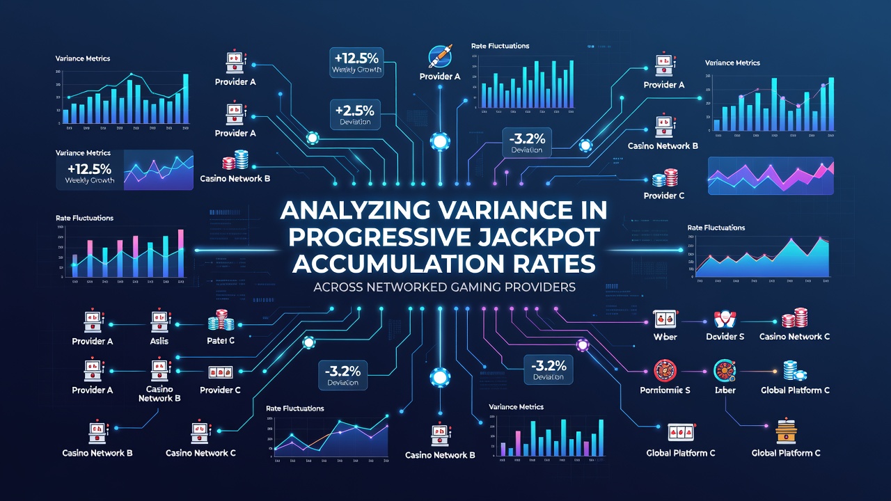Networked gaming providers displaying progressive jackpot interfaces across multiple online platforms