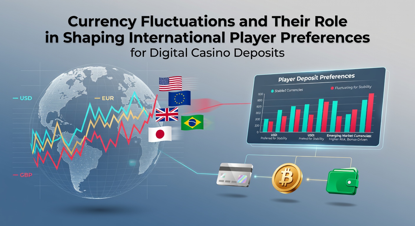 Global currency exchange charts overlaid with digital payment icons representing casino deposit trends