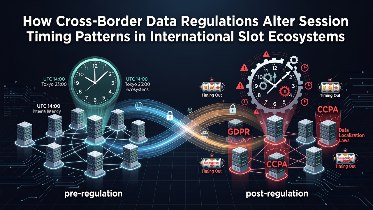 Illustration of global data flow restrictions impacting online slot session durations across borders
