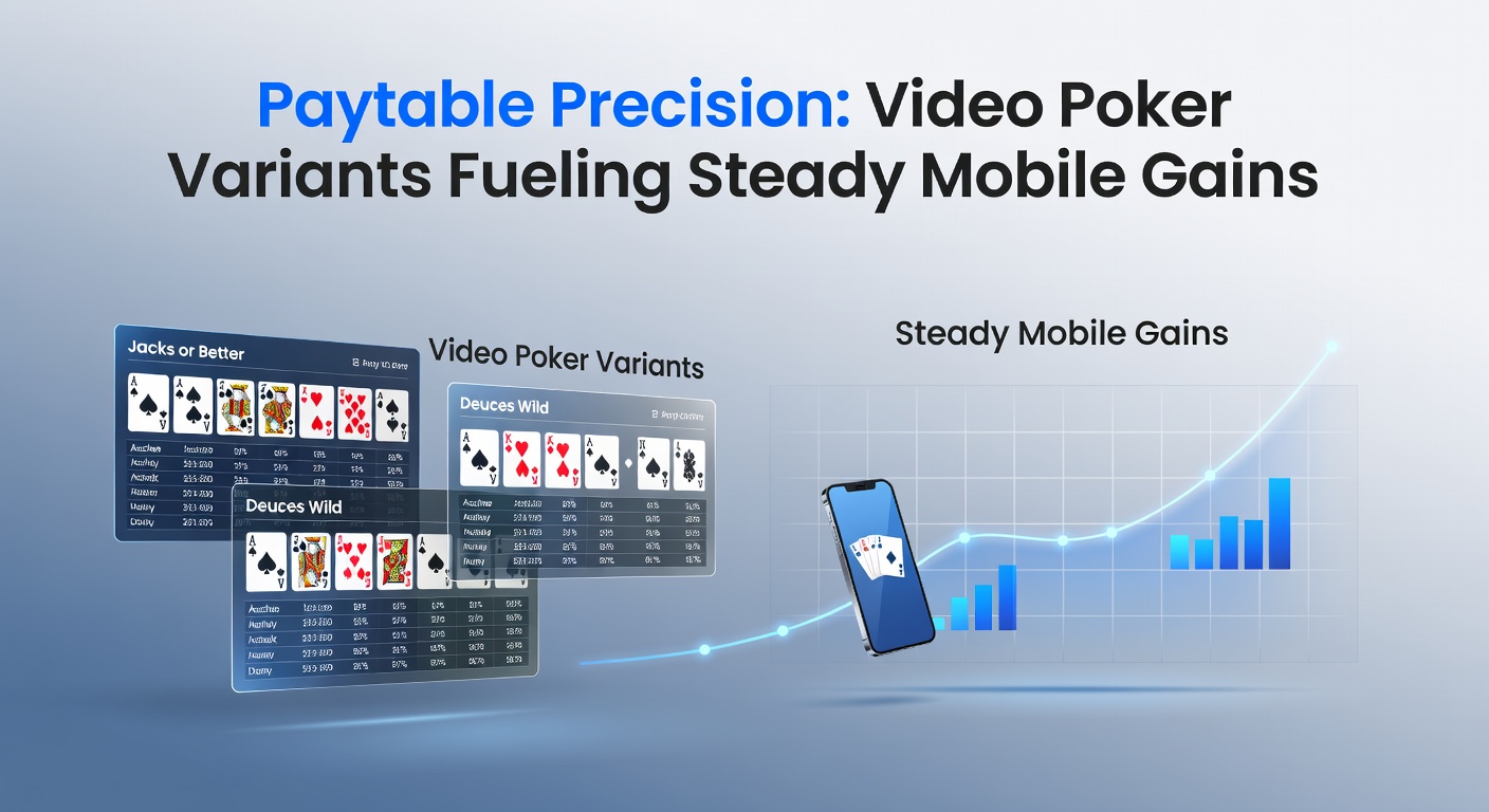 Line graph showing upward trend in mobile video poker revenue from 2024 to April 2026, with peaks for specific variants