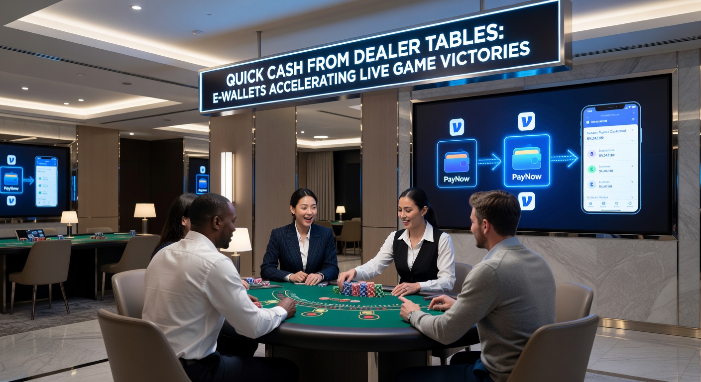 Player's mobile screen displaying e-wallet withdrawal confirmation after a live roulette win, with dealer in background